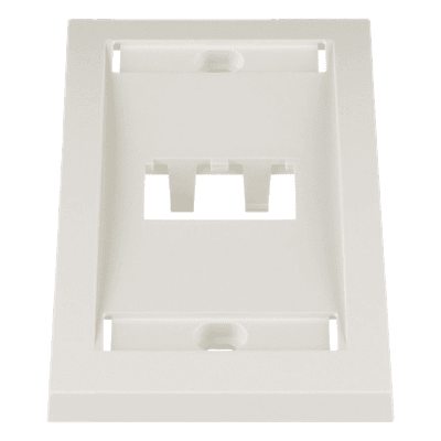 Placa de Pared Vertical / 2 Puertos Mini-Com / Espacios para Etiquetas / 2.75 x 4.5 pulgadas / Blanco Mate