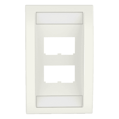 Placa de Pared Vertical / 4 Puertos Mini-Com / 69.8 x 114.3 mm / 2.75 x 4.5 pulg / Blanco Mate