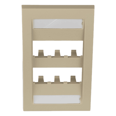Placa de Pared Vertical / 6 Puertos Mini-Com / ABS / 2.75 x 4.5 pulg. / Marfil