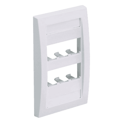 Placa de Pared Vertical / 6 Puertos Mini-Com / Etiquetas Integradas / 2.75 x 4.5 pulg. / Blanco Mate