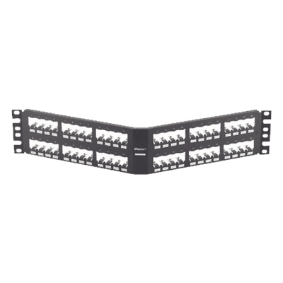 Panel de Parcheo Modular / 48 Puertos / 2UR / Diseño Angulado / Totalmente Blindado / Acero Inoxidable