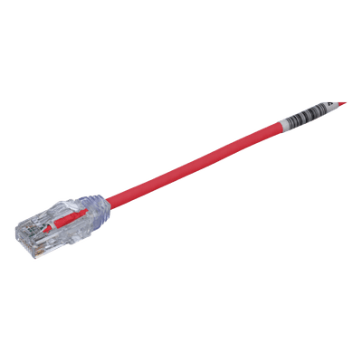 Cable de Parcheo UTP Cat6 / 28 AWG Diámetro Reducido / 4.57 m (15 ft) / Doble Clasificación CM/LSZH / PoE IEEE 802.3bt / Rojo