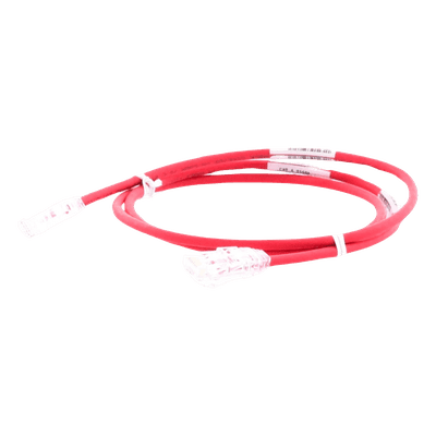 Cable de Parcheo Cat6 / UTP 28AWG Diámetro Reducido / 0.61m (2 Pies) / Rojo / LSZH-CM / PoE++
