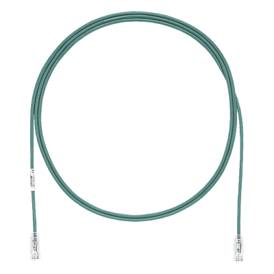 Cable de Parcheo Cat6 / UTP 28AWG / Diámetro Reducido 3.8 mm / 0.91 m (3 Pies) / Verde / CM/LSZH / PoE hasta Tipo 4