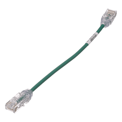 Cable de Parcheo Cat6 UTP / 28AWG Diámetro Reducido / 3.8 mm / 20.2 cm (0.66 ft) / Verde / LSZH-CM