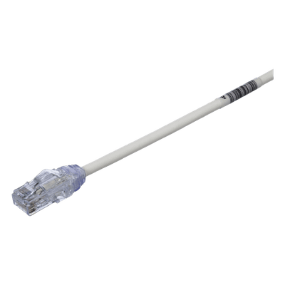 Cable de Parcheo UTP / Cat6A 500 MHz / 28AWG Diámetro Reducido / CM-LSZH Doble Clasificación / 0.3 m (1 pie) / PoE 802.3bt