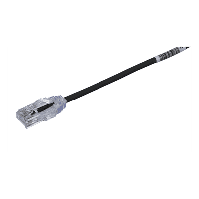 Cable de Parcheo UTP Cat6A / CM-LSZH / 28AWG Diámetro Reducido / 0.30 m (1 Pie) / Negro