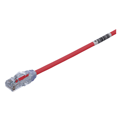 Cable de Parcheo UTP Cat6A / 28AWG / CM-LSZH / 0.3m (1 Pie) / Rojo / PoE++ / -40 a 75°C
