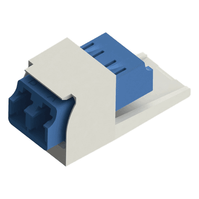 Módulo Acoplador / LC Duplex / Fibra Monomodo OS1/OS2 / Mini-Com / Cerámica Zirconia / Blanco Mate