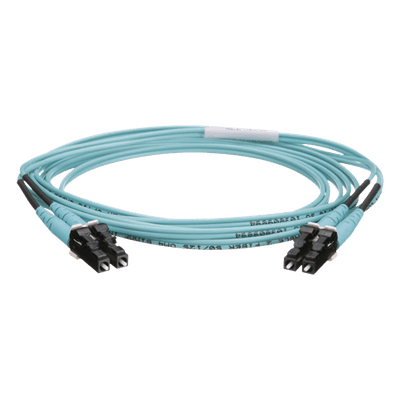 Jumper de Fibra Óptica / Multimodo OM4 50/125μm / LC-LC Dúplex / OFNR Riser / 2m (6.56 pies) / Color Aqua