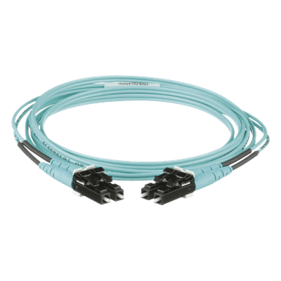 Jumper de Fibra Óptica / OM3 50/125 / LC-LC Dúplex / OFNR Riser / 2 m (6.56 ft) / Aqua