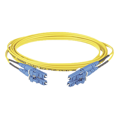 Jumper de Fibra Óptica / Monomodo OS2 9/125 / LC-LC Dúplex / OFNR-LSZH / 15 m (49.21 pies) / Amarillo