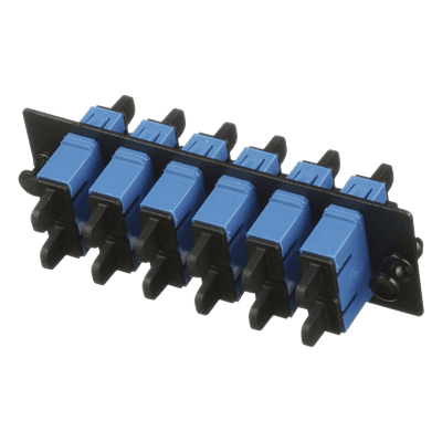 Placa Acopladora de Fibra Óptica / 6 Conectores SC Dúplex / 12 Fibras Monomodo OS1/OS2 / Color Azul