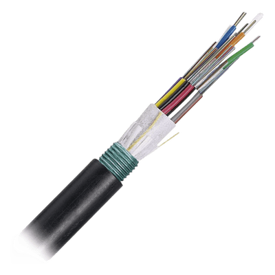 Cable de Fibra Óptica / 24 Hilos / OSP Planta Externa / Armado / Monomodo OS2 / 250µm / Bloqueo de Agua Seco / Antiaplastamiento / 0.82 pies