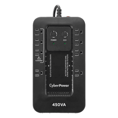 UPS de 450 VA / 260 W / Topología Standby / Modo ECO / 8 Tomas NEMA 5-15R / Entrada 120 Vca