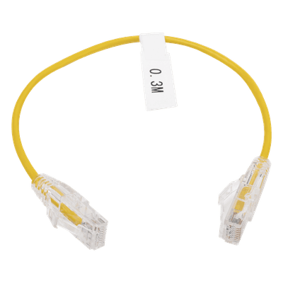 Cable de Parcheo Slim UTP Cat6 / 30 cm (0.98 ft) / 28 AWG / Amarillo / 10 Gbps