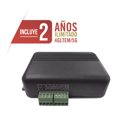 Controlador 4G LTE / 4 Entradas Digitales / 2 Salidas 300 mA / 2 Años Datos Ilimitados / 100 Usuarios / Activación Remota / Notificaciones Push y Email