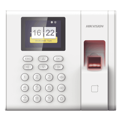 Lector de Control de Acceso y Asistencia / Reconocimiento de Huella <1s / 1,000 Usuarios / 100,000 Eventos / LCD 2.4 Pulgadas / TCP-IP / EM 125 kHz / Batería de Respaldo 2 h