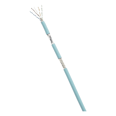 Bobina de Cable Blindado SF/UTP Categoría 6A, Uso Industrial con Resistencia al Aceite y Rayos UV, Multifilar 24/7 (Flexible), Color Azul Cerceta, Bobina de 305 Metros (1000 Pies)