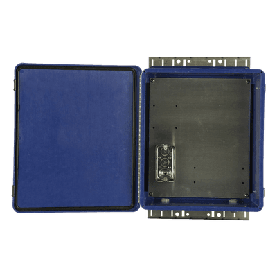 Gabinete de Seguridad para Wireless / NEMA 4X / IP66 / 356 x 305 x 152 mm (14 x 12 x 6 in) / Fibra de Vidrio y Aluminio / Montaje en Poste