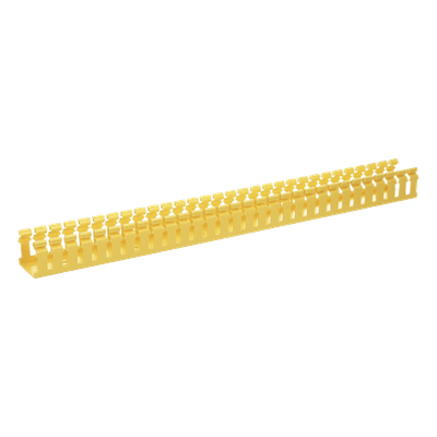 Canaleta Ranurada de PVC / Tipo H con Tapa Abisagrada / 2 in Ancho x 2 in Alto / 6 ft (1.83 m) Largo / Amarillo