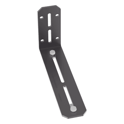 Soporte en L / Montaje Pared o Gabinete / Canaletas 6x4 y 4x4 / Acero Negro / 8.88 x 2 pulgadas