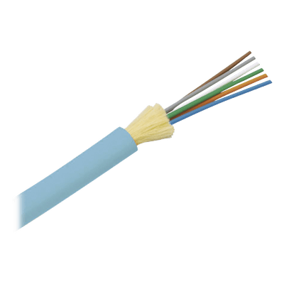 Cable de Fibra Óptica / 12 Hilos / Multimodo OM4 50/125 / Tight Buffer 900µm / OFNR Riser / Dieléctrico / 0.61 m (2 ft) marcas