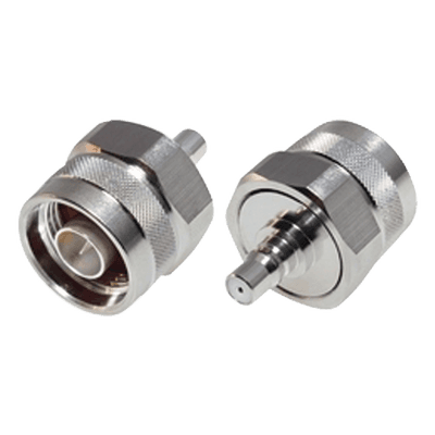 Adaptador RF de Bajo PIM / N Macho a QMA Hembra / 0-6 GHz / 50 Ohm / VSWR ≤1.25 / Bronce Blanco y Oro