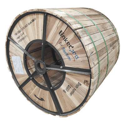 Carrete de 4 km de Fibra Óptica Aérea Figura 8 G.652D, Monomodo de 24 Hilos, Exterior, Span 100, Loose Tube