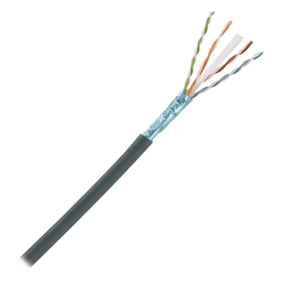 Bobina de Cable Planta Externa con Gel, de 4 Pares, Cat6A, Blindado F/UTP, Color Negro, 305 Metros (1000 Pies)