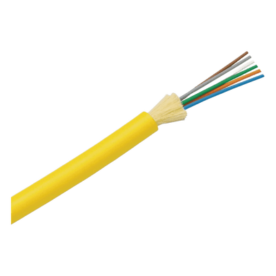 Cable de Fibra Óptica / 6 Hilos / Monomodo OS2 9/125 / Tight Buffer 900µm / OFNR Riser / Interior / 2 pies (0.6 m) Marcas de Longitud