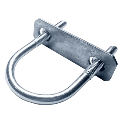 Abrazadera Roscada Tipo U / 63 mm (2 1/2") / Roscada 3/8" / Acero Galvanizado / Carga 120 kN