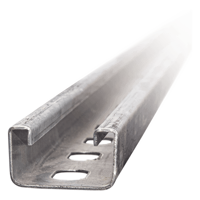 Unicanal Perforado / 4 x 2 cm / Calibre 14 / 3 m (9.8 ft) / Pregalvanizado / 0.8 kg/m