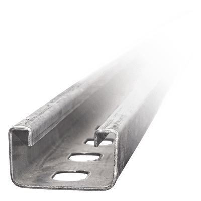 Canal Perforado / 4 x 2 cm / Calibre 12 / 3 m (9.84 ft) / Acero Pregalvanizado