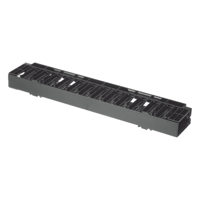 Organizador de Cables Horizontal / 1UR / Rack 19in (483mm) / Frontal / ABS / Cat6 y 10G