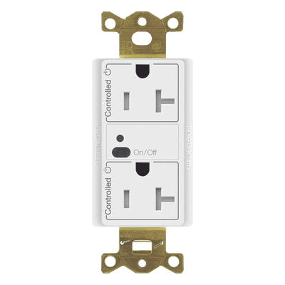 Receptáculo Inalámbrico Dúplex / 20 A / Ambos Contactos Controlados / RF 18 m (59.1 ft) / Clear Connect / 1 HP / Tamper Resistant