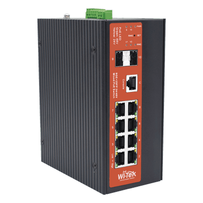 Switch Industrial Administrable Gigabit con 2 Puertos PoE bt + 6 Puertos PoE af/at o 24 V Pasivo + 2 SFP Gigabit, 240 W