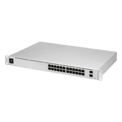 Switch Capa 3 / 24 Puertos Gigabit RJ-45 / 2 Puertos 10G SFP+ / 88 Gbps / 1U Rack / 1.43 x 11.63 x 17.42 pulgadas