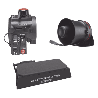 Kit de Señalización para Motocicleta / Sirena y Bocina 100W / Controlador Ergonómico / 4 Tonos / Manubrio 7/8" (22.22 mm)