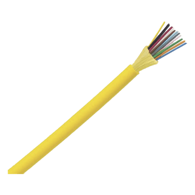 Cable de Fibra Óptica / 12 Hilos Monomodo OS2 9/125 / Interior Tight Buffer 900µm / LSZH Dieléctrico / 2 pies Marcas