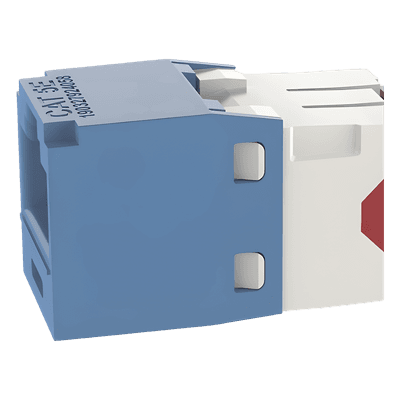 Conector Jack RJ45 Estilo TG, Mini-Com, Categoría 5e, de 8 Posiciones y 8 Cables, Color Azul