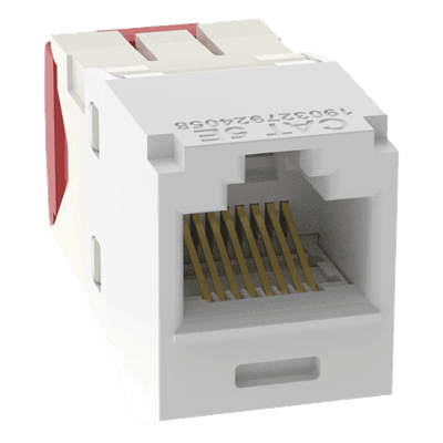 Conector Jack RJ45 Estilo TG, Mini-Com, Categoría 5e, de 8 Posiciones y 8 Cables, Color Blanco
