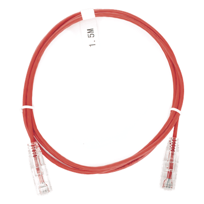 Cable de Parcheo Slim UTP / Cat6 / 1.5 m (4.92 ft) / 28 AWG / 1 Gbps / Rojo