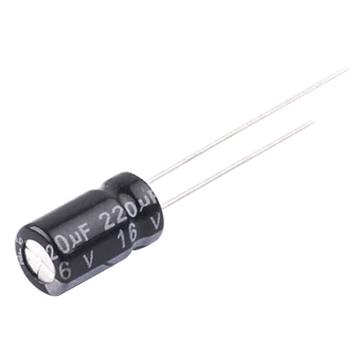 Capacitor Electrolítico Radial / 220 µF / 16 Vcc / 105 °C / 6.3 x 11 mm
