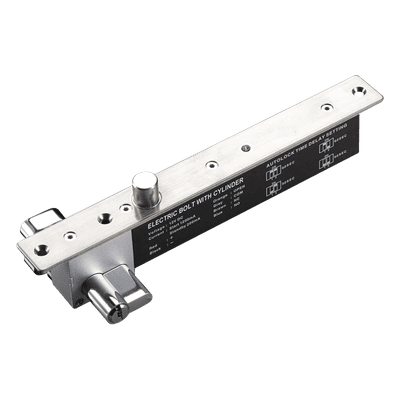 Cerradura Eléctrica de Perno / Fuerza de Sujeción 2000 kg / Acero 16 mm / 12 VCC / Apertura Manual de Emergencia / IP para Puertas Izquierda o Derecha