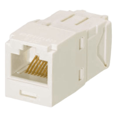 Conector Jack RJ45 Estilo TG, Mini-Com, Categoría 6, de 8 Posiciones y 8 Cables, Color Blanco Ártico