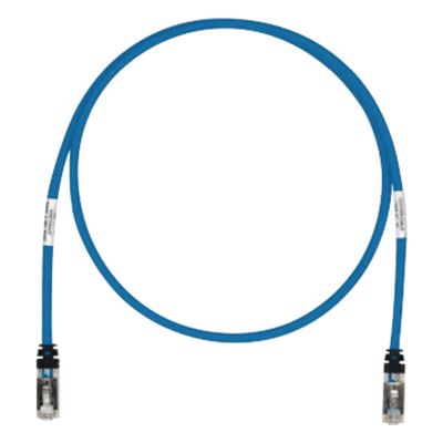 Patch Cord S/FTP Cat6A / 500 MHz / 0.30 m (1 ft) / 26 AWG / CM/LSZH / Azul
