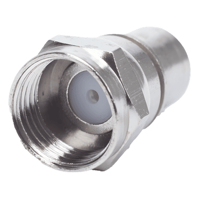 Conector F Macho, Plegable con PIN para Cable RG-6, Cuerpo de Bronce Niquelado.