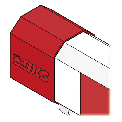 Tapón para Brazo de Barrera / Diseño Octagonal / Alta Visibilidad Roja / Fijación con Tornillos Autorroscantes