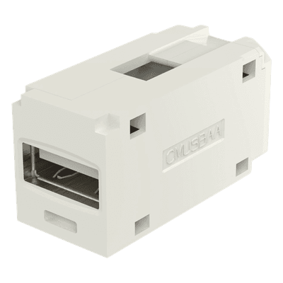 Módulo Acoplador / USB 2.0 / Hembra a Hembra / Tipo Mini-Com / Blanco Mate / 1 Espacio